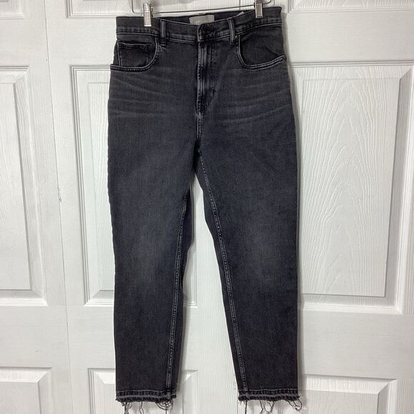 Everlane The Cheeky Jean Crop Raw Hem Black 30 High Rise Straight - Picture 2 of 12